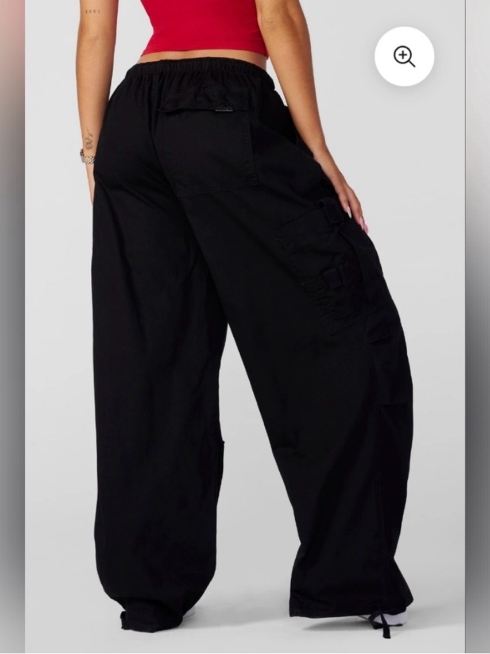 YoungLA W283 Off Duty Oversized Fit Black Cargo Pants XL - Picture 2 of 7